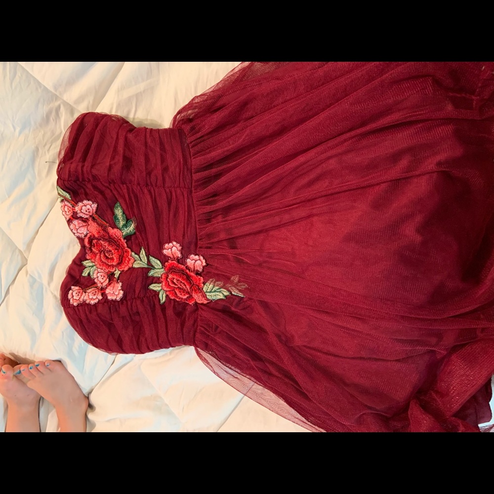 maroon homecoming dress